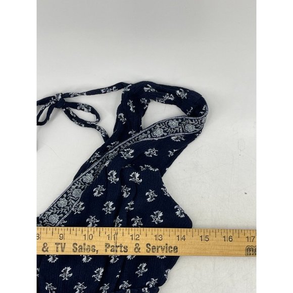 Aeropostale Women's Blue White Floral Sleeveless Knit Tunic Top Shirt Medium - Picture 10 of 12